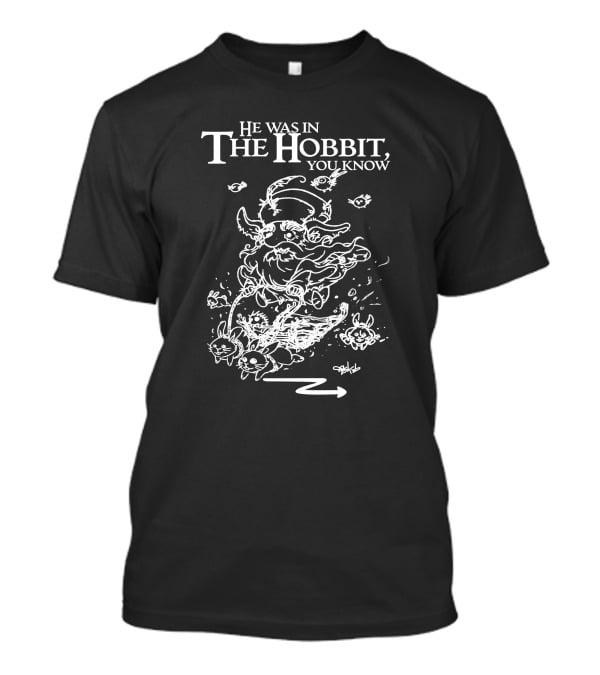 He Was In The Hobbit You Know Gandalf Illustration With Rabbits And Eyes T-Shirt