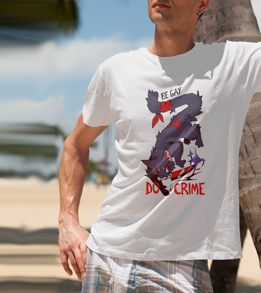 Saltmalkin Merch Laney Be Gay Do Crime Cat T-Shirt