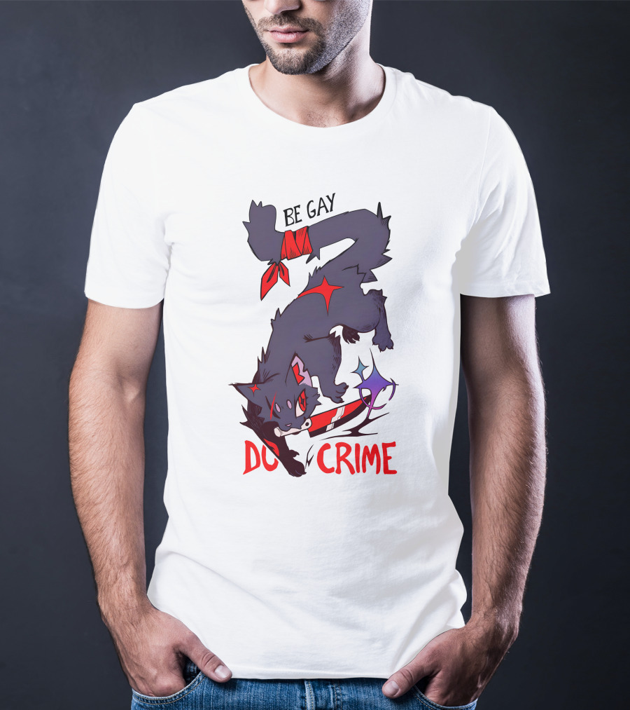 Saltmalkin Merch Laney Be Gay Do Crime Cat T-Shirt
