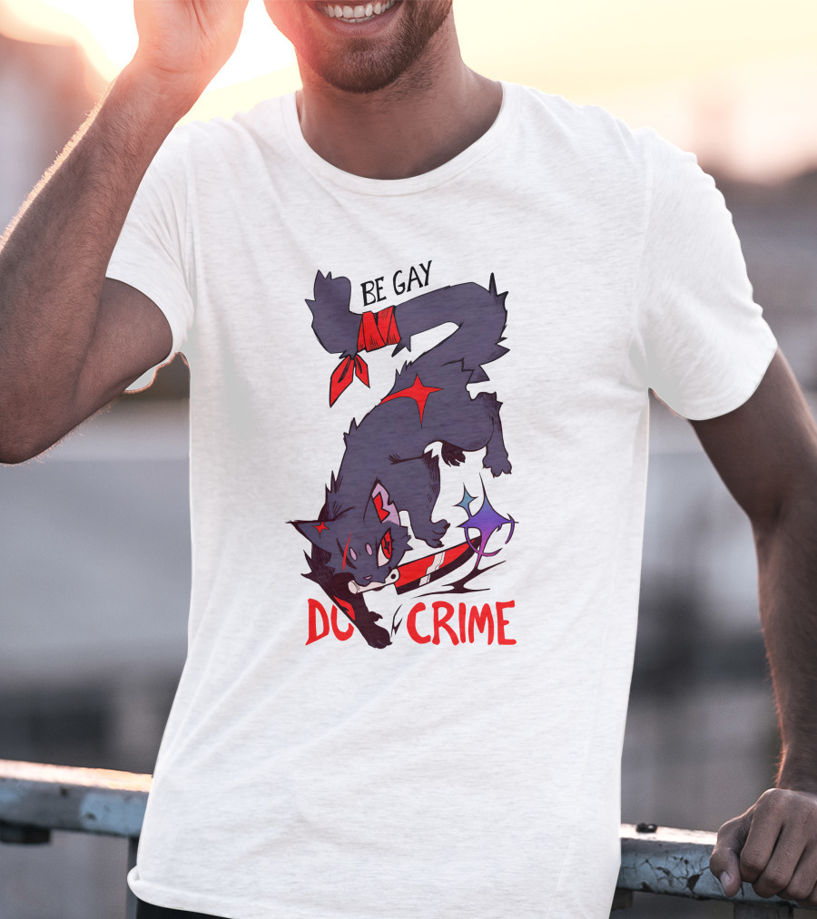 Saltmalkin Merch Laney Be Gay Do Crime Cat T-Shirt