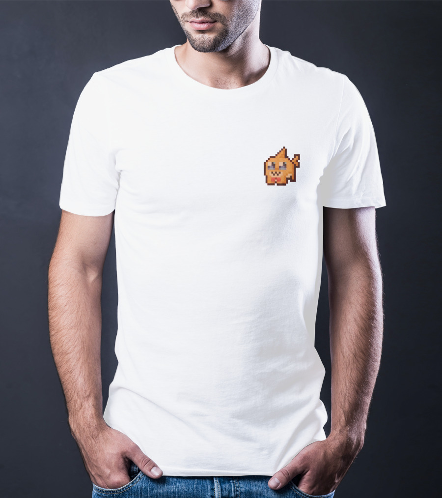 The Click Merch Pixel Mango Character Tee White T-Shirt