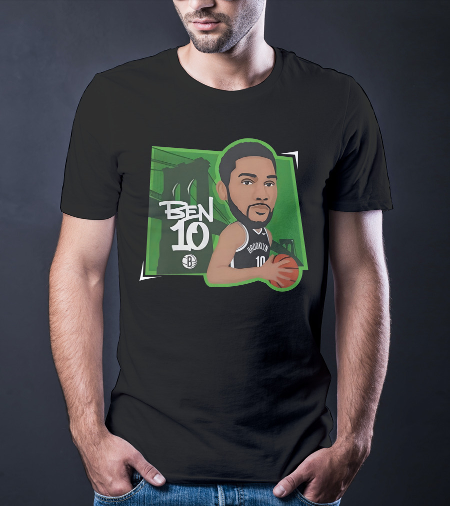 Ben 10 Brooklyn Basketball Caricature With Bridge Background T-Shirt