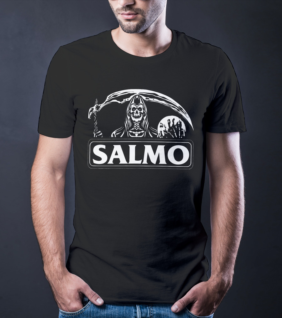 Santa Salmo Muerte Grim Reaper Holding Scythe T-Shirt