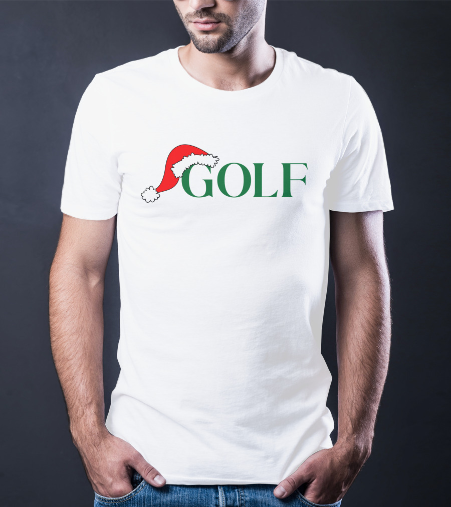 GOLF Santa Hat Green Letters T-Shirt