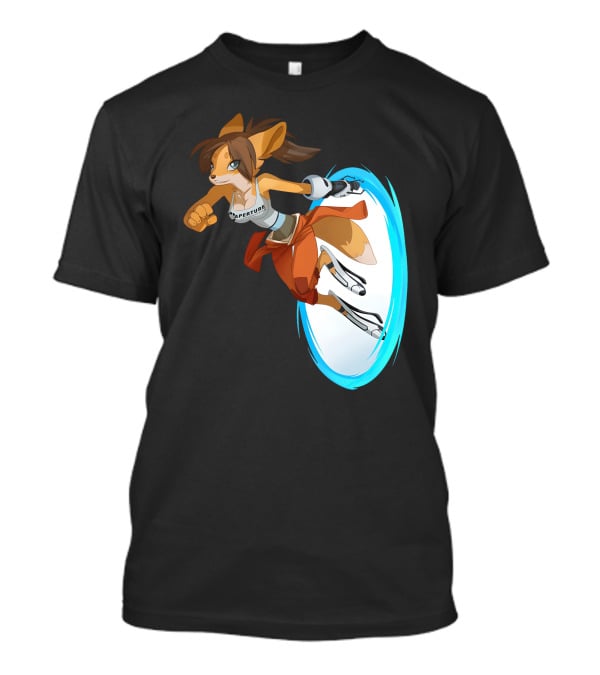 Sajira Aperture Laboratories Fox Chell Stormi Folf Portal Character T-Shirt