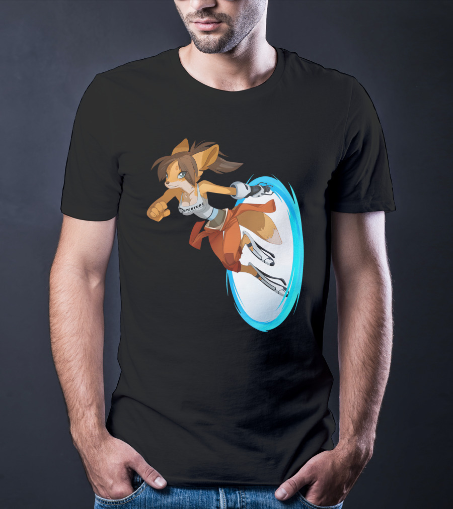 Sajira Aperture Laboratories Fox Chell Stormi Folf Portal Character T-Shirt
