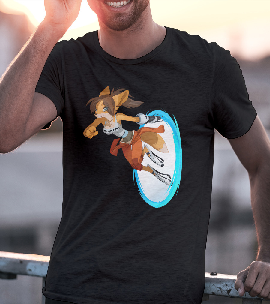 Sajira Aperture Laboratories Fox Chell Stormi Folf Portal Character T-Shirt