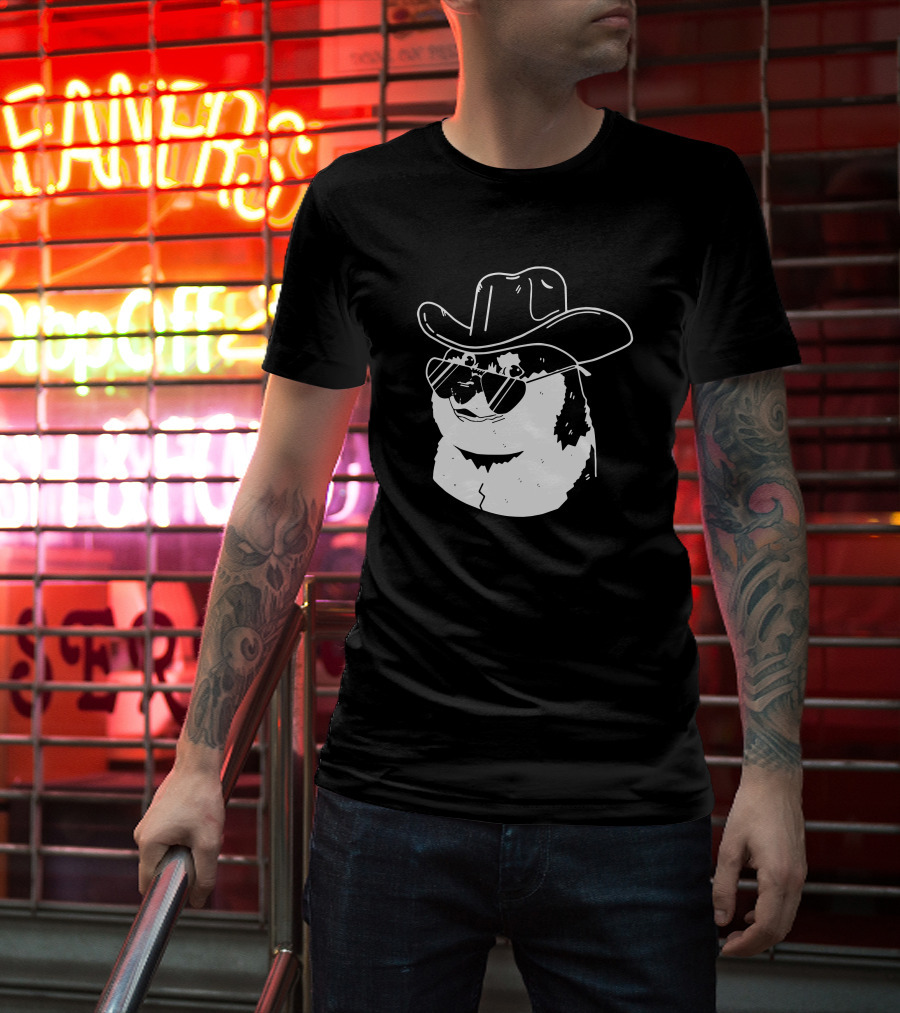 Elon Musk Dogecoin Cowboy Hat Sunglasses Shiba Inu T-Shirt