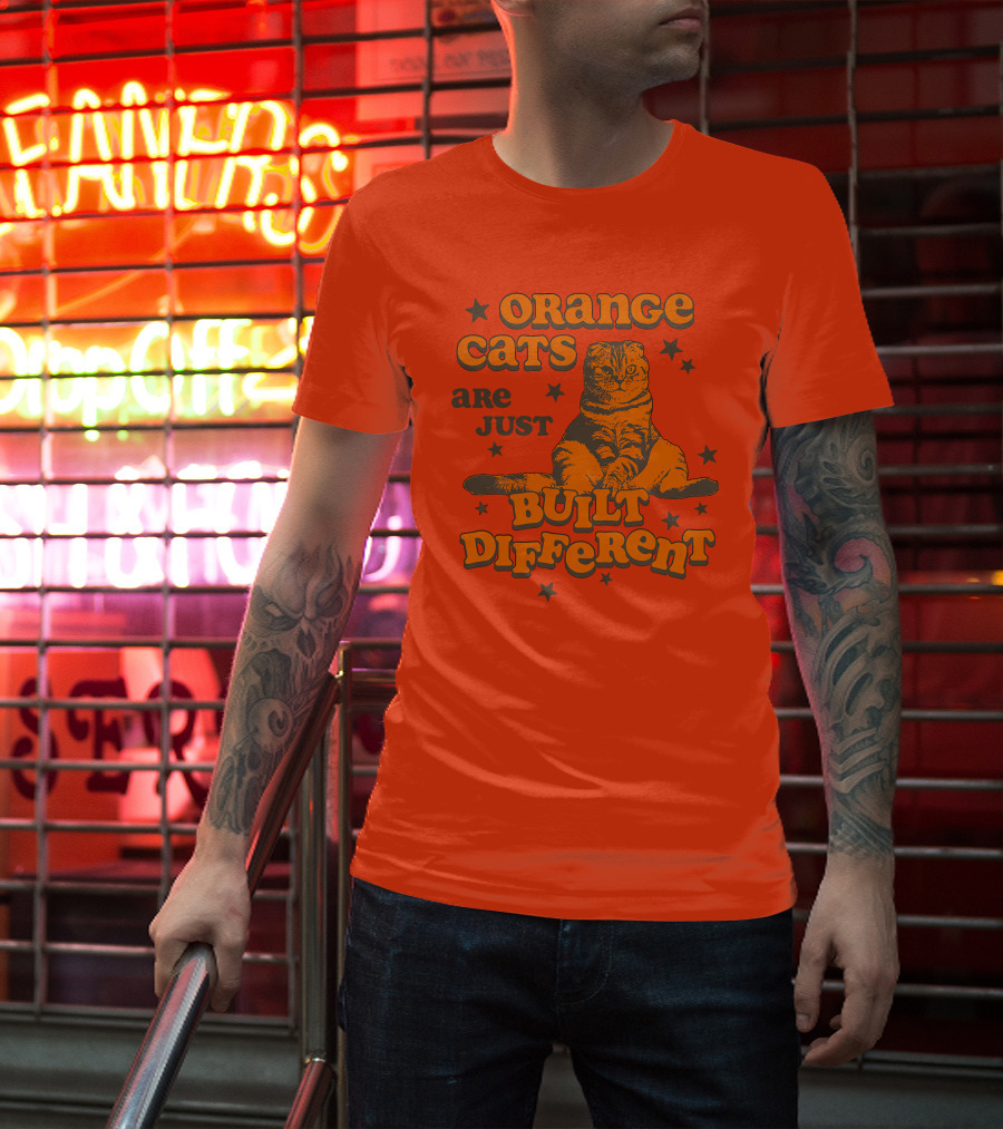 Orange Cats Are Just Built Different With Stars And Cat T-Shirt