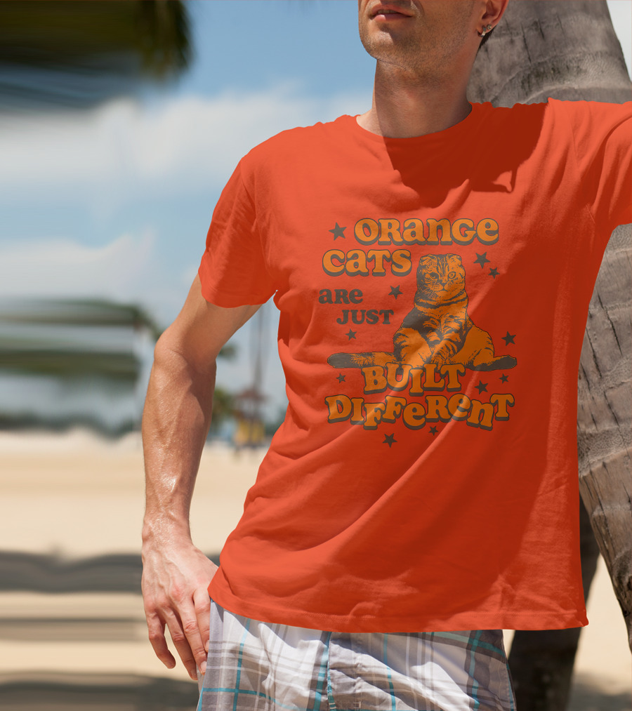 Orange Cats Are Just Built Different With Stars And Cat T-Shirt