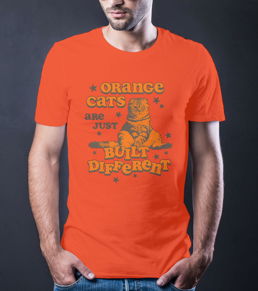 Orange Cats Are Just Built Different With Stars And Cat T-Shirt