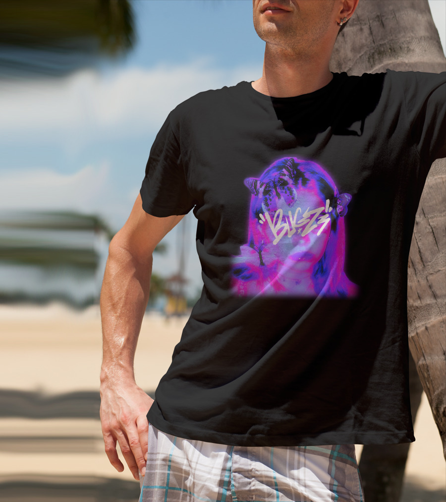 Bugzz Girl Neon Butterfly Aesthetic T-Shirt