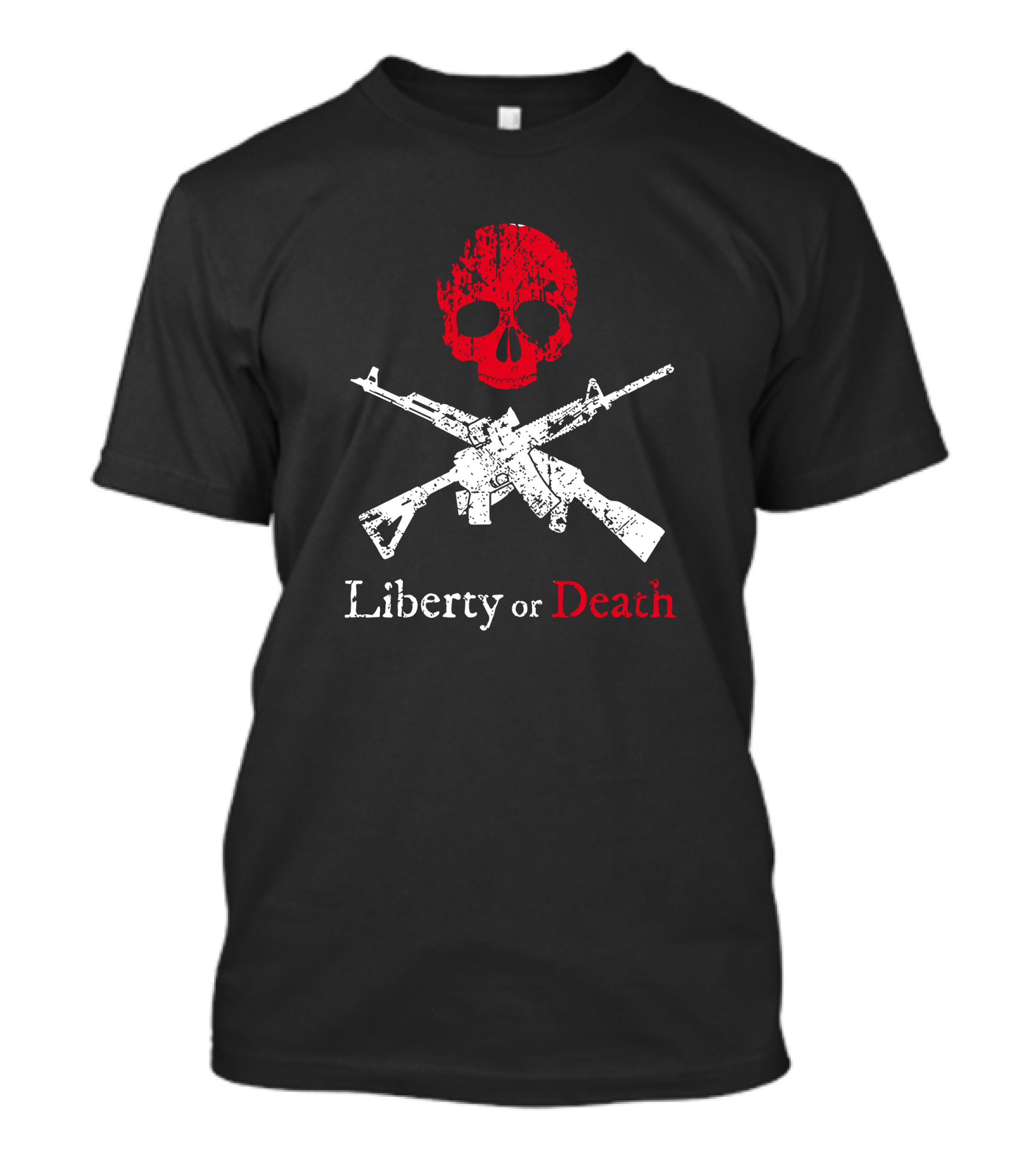 Liberty Or Death Skull And Crossed Rifles T-Shirt