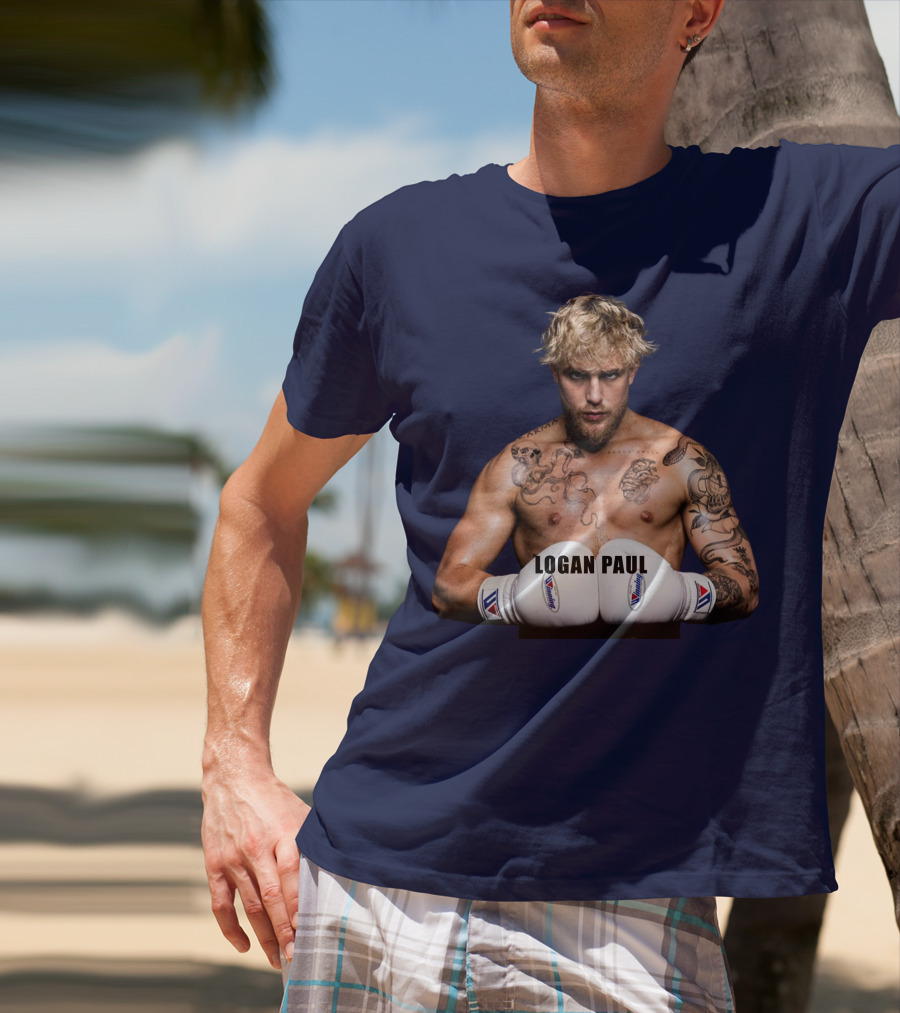 LOGAN PAUL Boxing Pose With Tattoos And Boxing Gloves T-Shirt