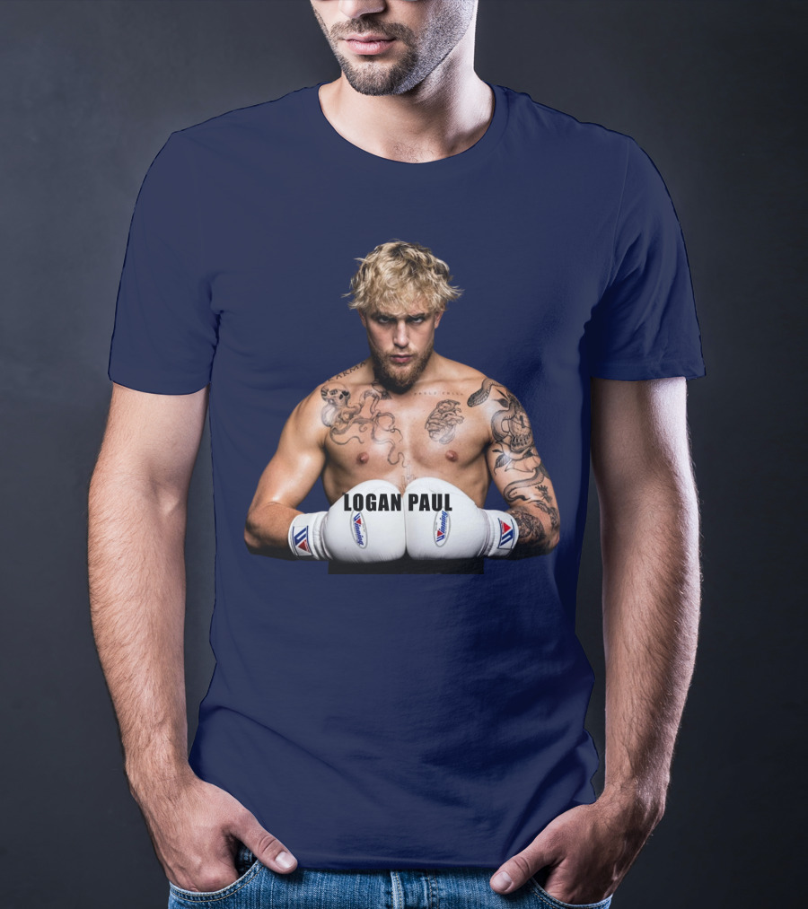 LOGAN PAUL Boxing Pose With Tattoos And Boxing Gloves T-Shirt