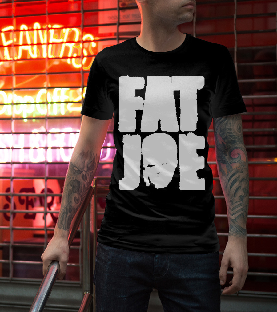 Fat Joe Face Inside Bold White Letters T-Shirt