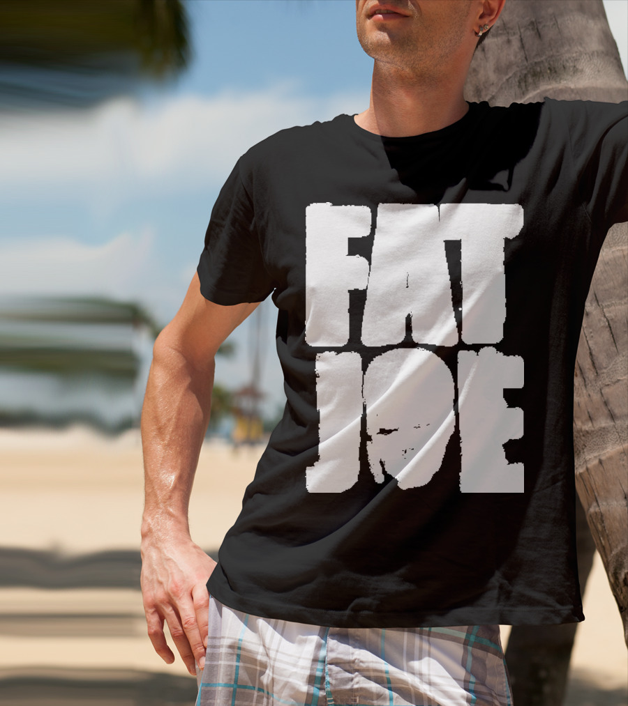 Fat Joe Face Inside Bold White Letters T-Shirt