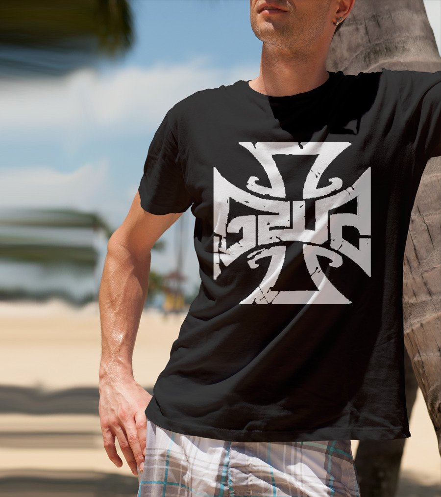Gzuz Germany Rapper Iron Cross Motif T-Shirt