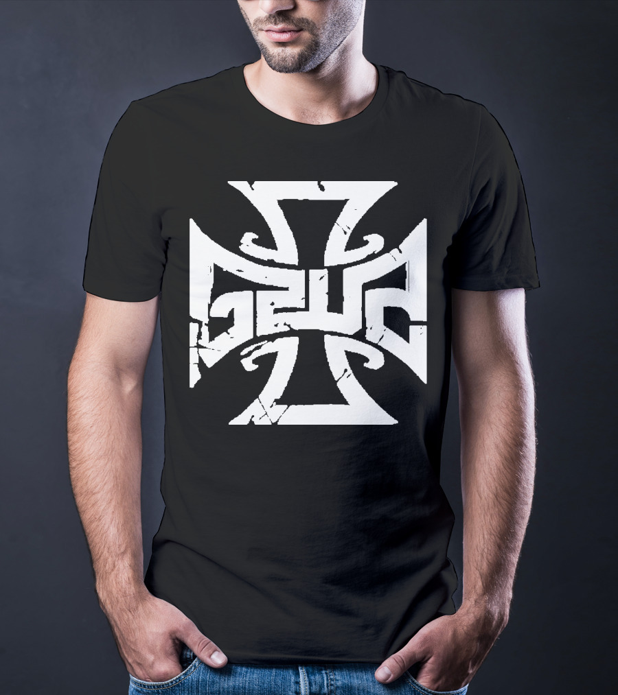 Gzuz Germany Rapper Iron Cross Motif T-Shirt