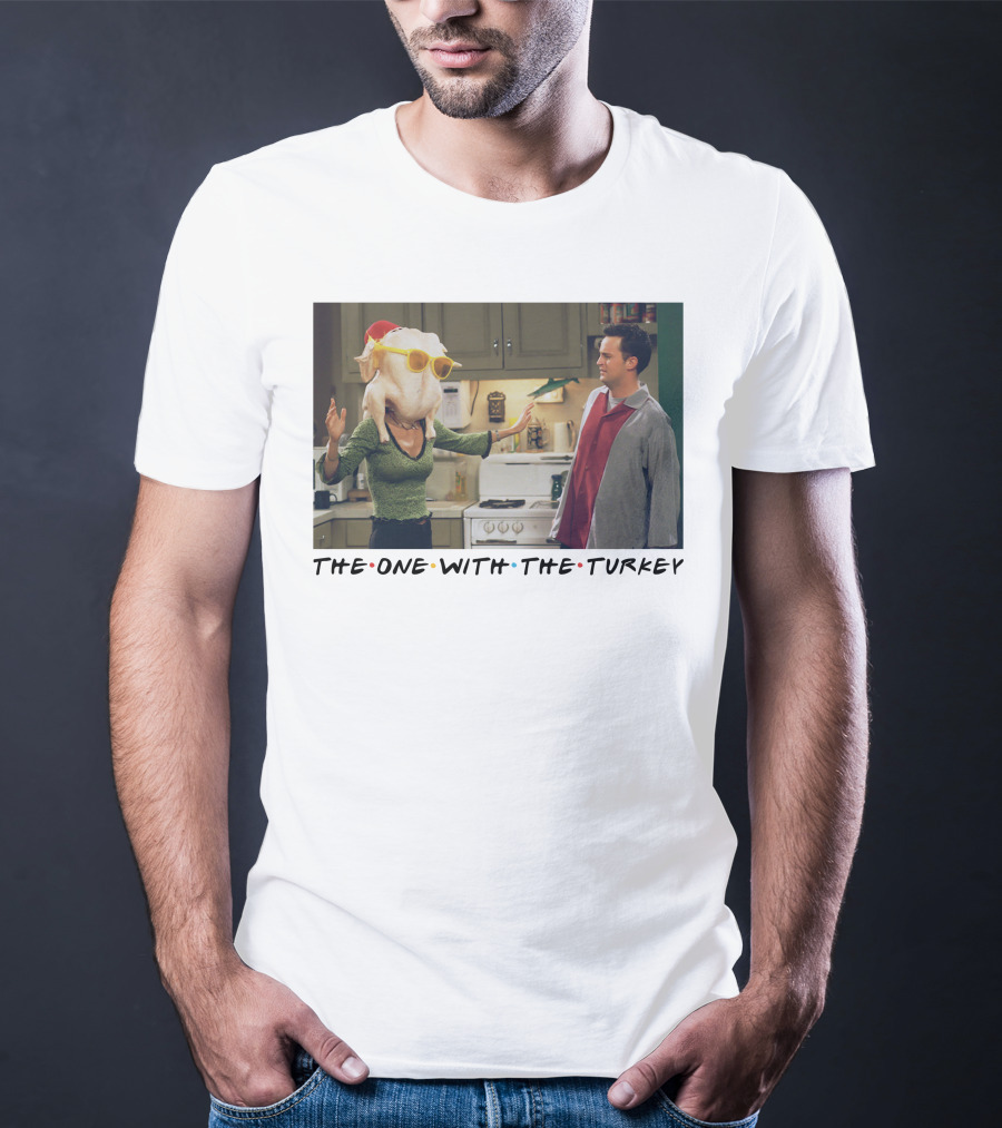 The One With The Turkey Glasses Santa Hat T-Shirt