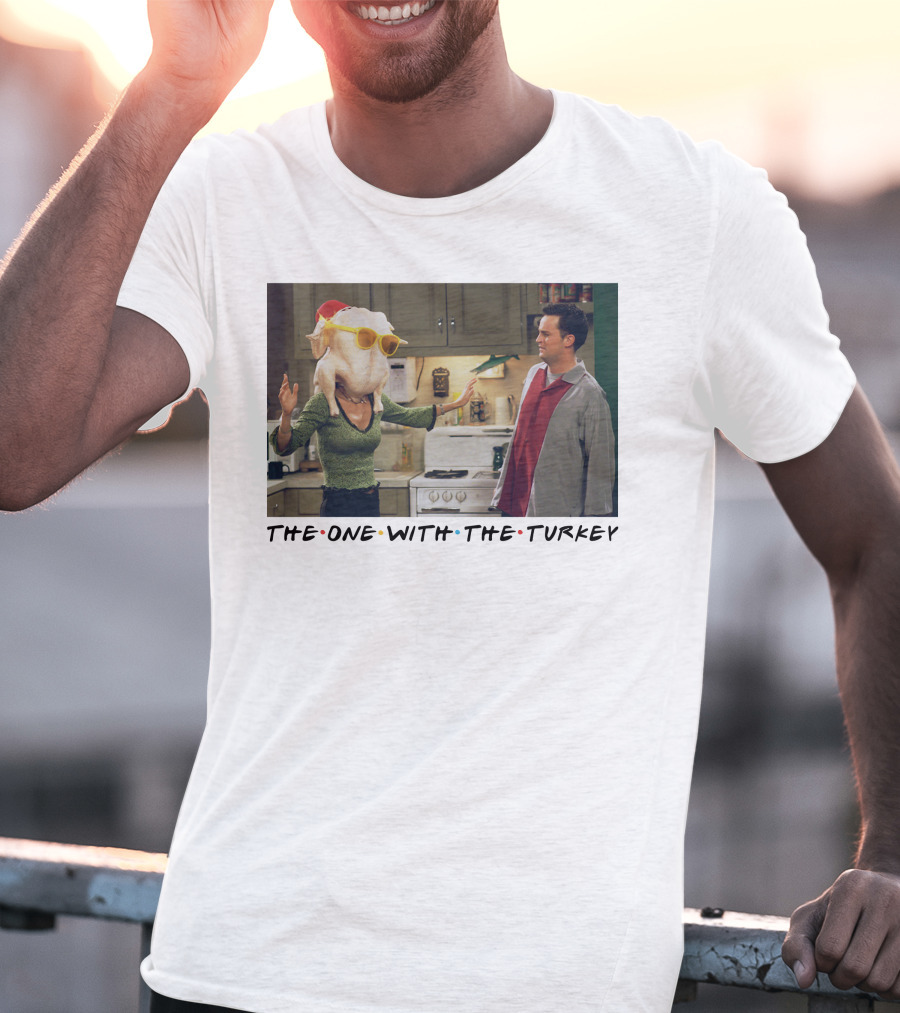 The One With The Turkey Glasses Santa Hat T-Shirt