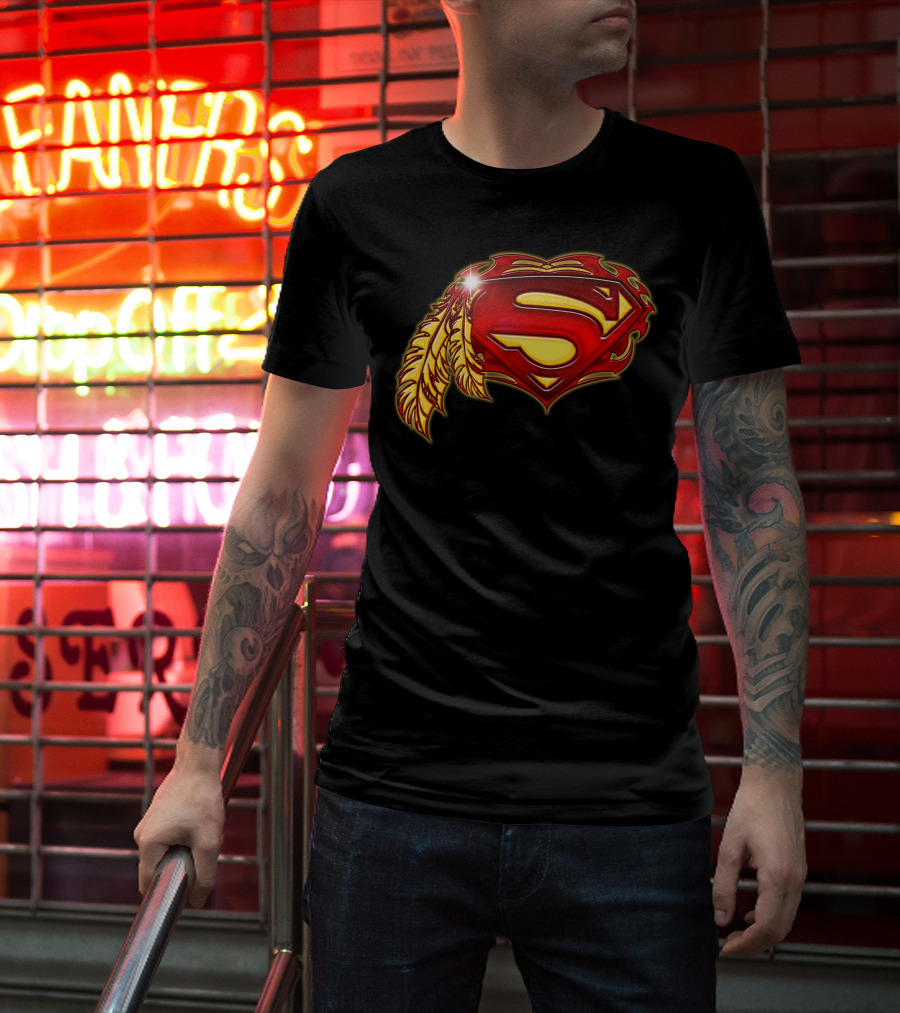 Superman Logo With Native Feather T-Shirt