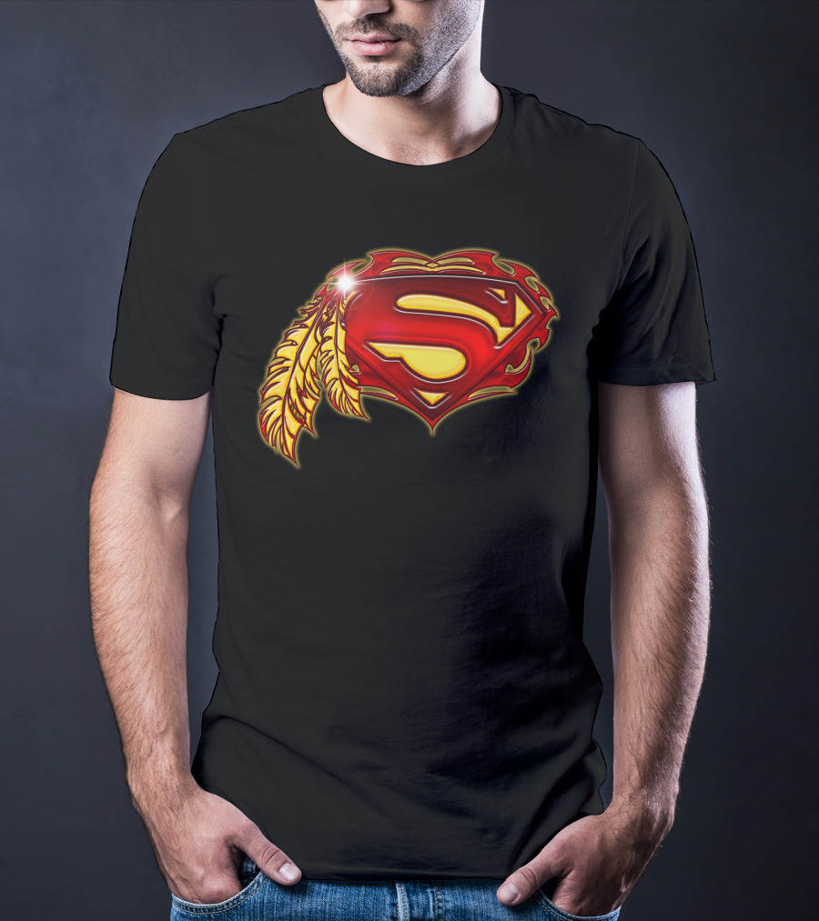 Superman Logo With Native Feather T-Shirt