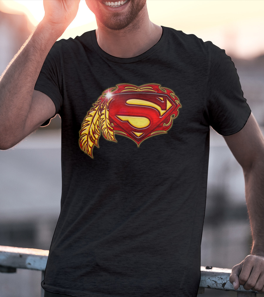 Superman Logo With Native Feather T-Shirt