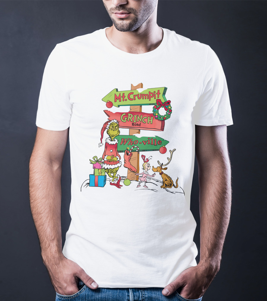 Merry Christmas Grinch Mt. Crumpit Grinch Road Who-ville T-Shirt
