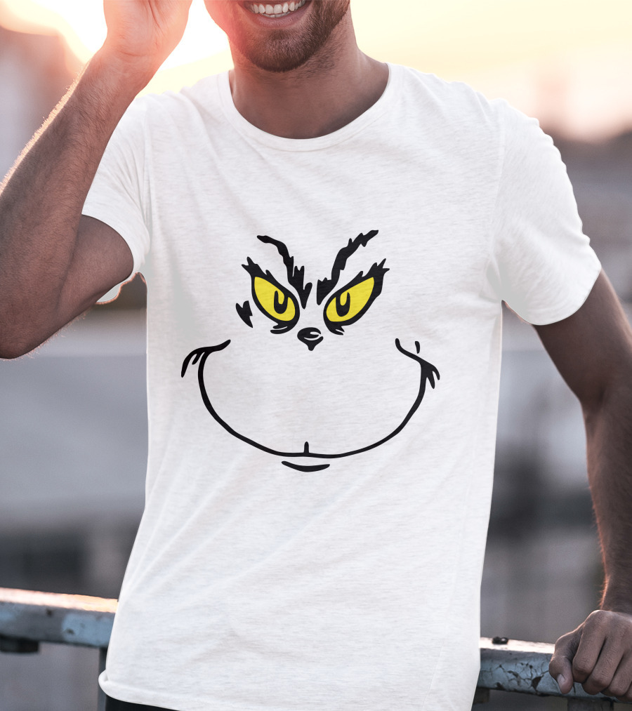 Grinch Face Yellow Eyes T-Shirt