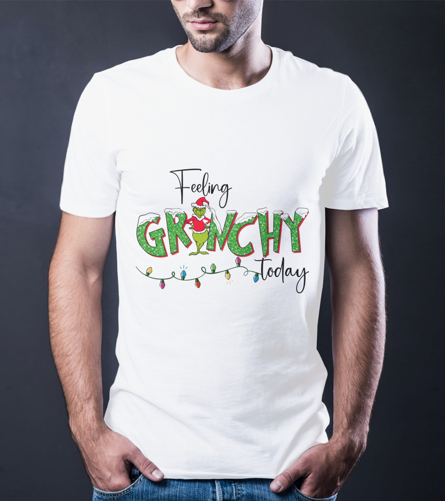 Feeling Grinchy Today Christmas Lights Holiday Festive T-Shirt