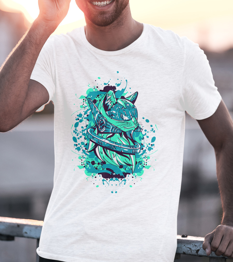 Future Cat Cybernetic Space Explorer T-Shirt