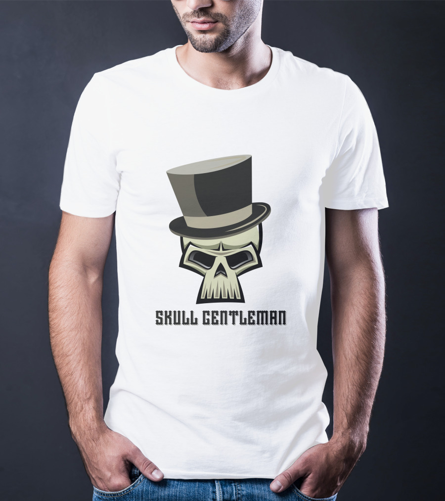 Skull Gentleman Noble Top Hat T-Shirt
