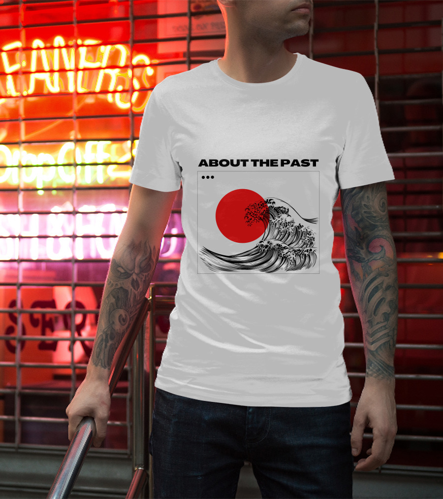 About The Past Red Sun And Great Wave T-Shirt