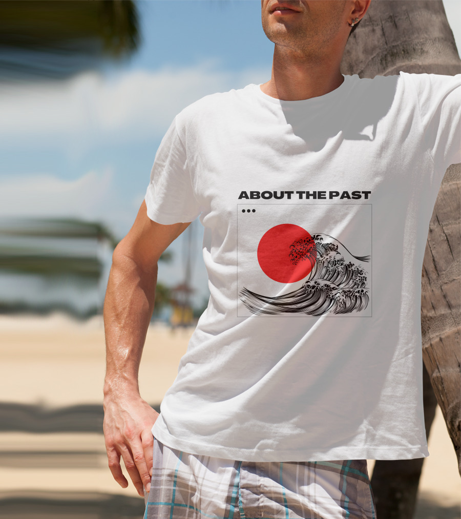 About The Past Red Sun And Great Wave T-Shirt