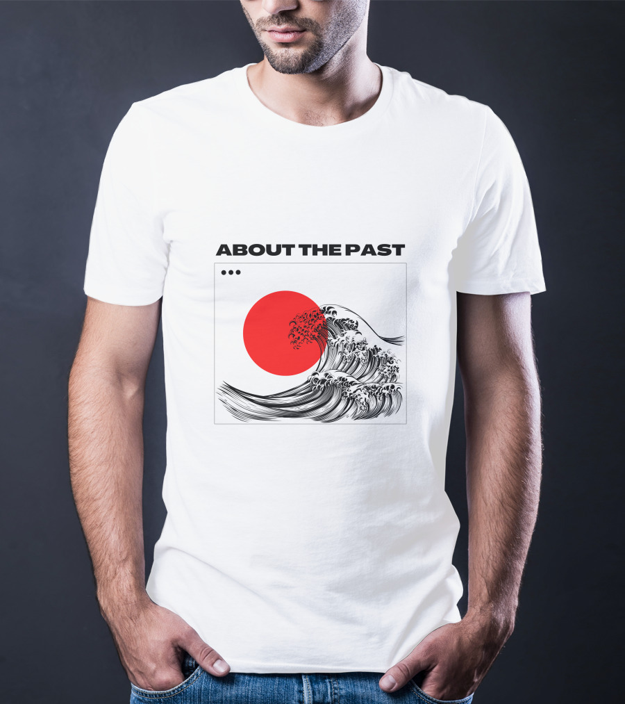 About The Past Red Sun And Great Wave T-Shirt