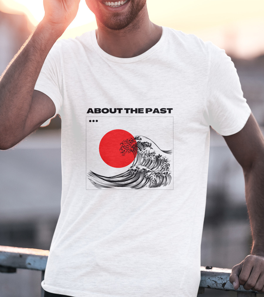 About The Past Red Sun And Great Wave T-Shirt