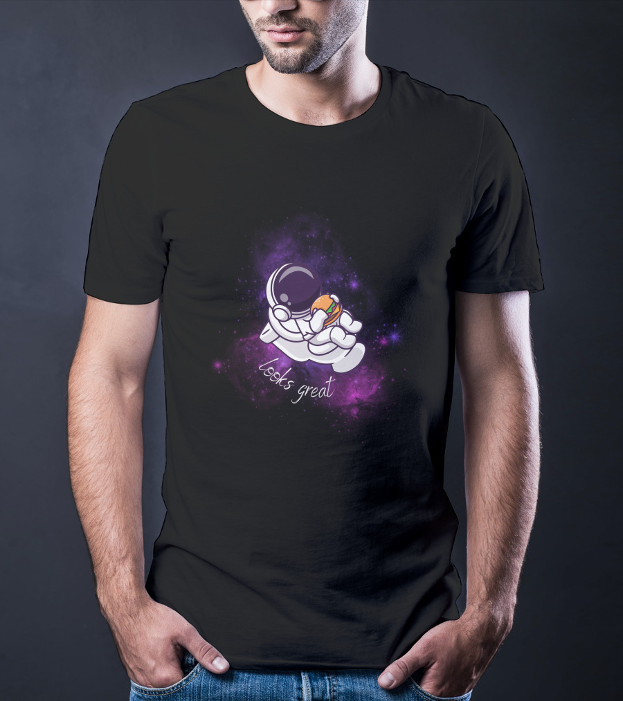 Astronaut Looks Great With Burger In Space T-Shirt