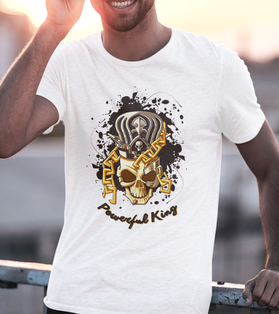 Powerful King Skull With Crown And Chains T-Shirt