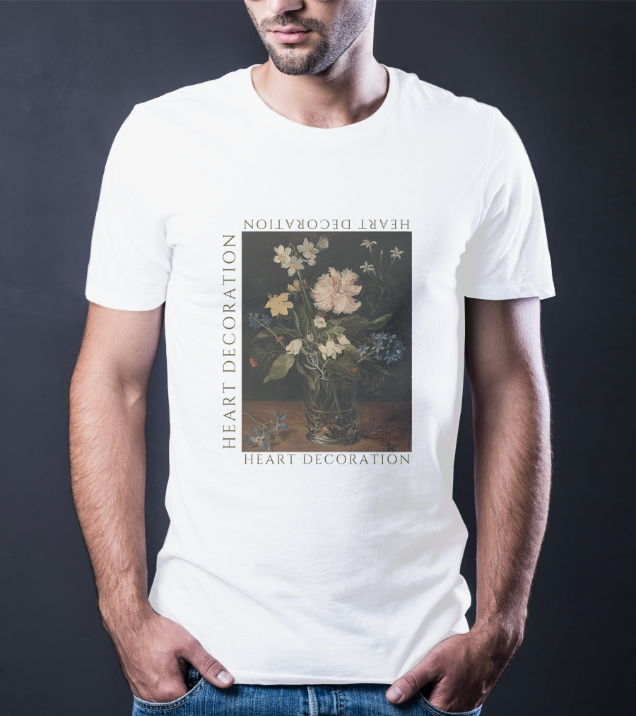 Heart Decoration Floral Vase Art Heart Decoration T-Shirt