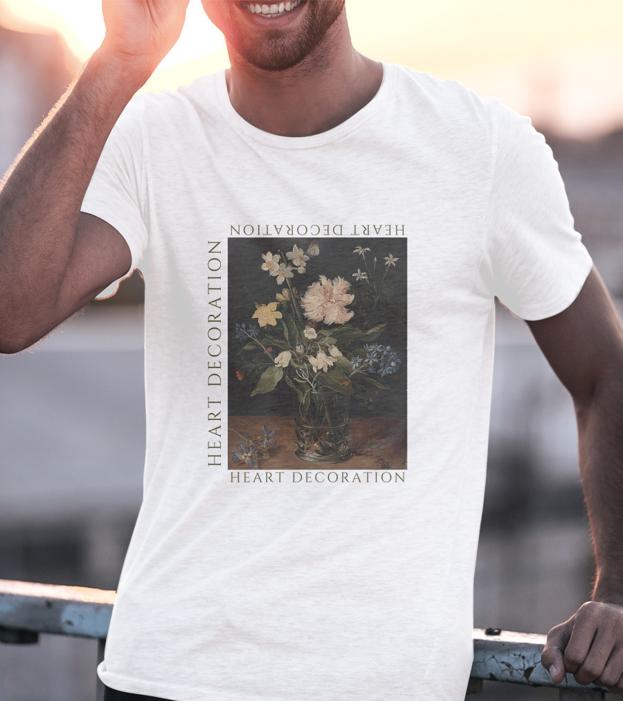 Heart Decoration Floral Vase Art Heart Decoration T-Shirt