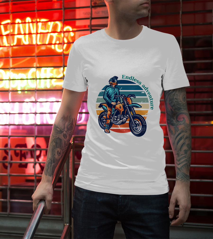 Endless Adventure Retro Motorcycle Rider T-Shirt