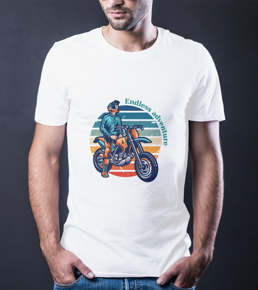 Endless Adventure Retro Motorcycle Rider T-Shirt