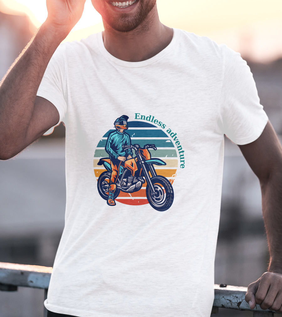 Endless Adventure Retro Motorcycle Rider T-Shirt
