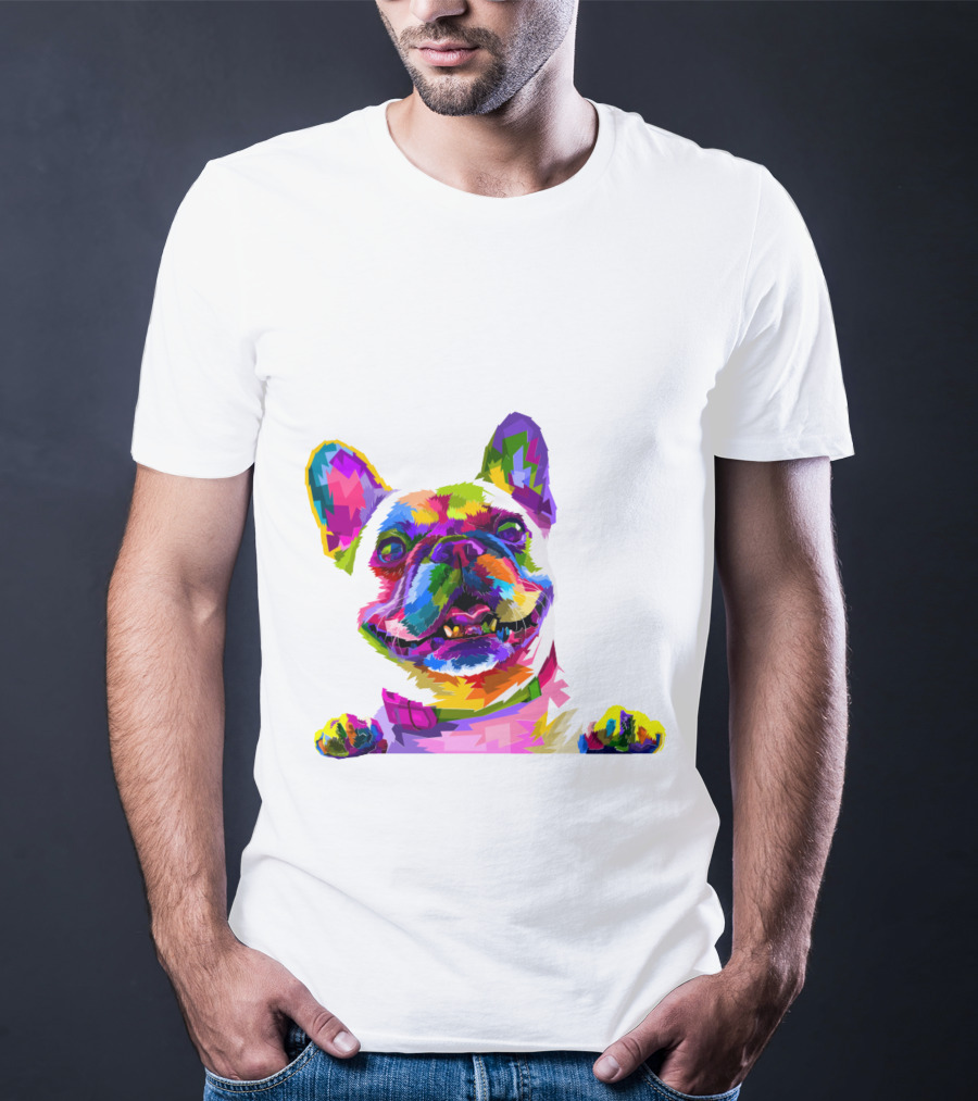 Colorful Dog Pop Art French Bulldog T-Shirt