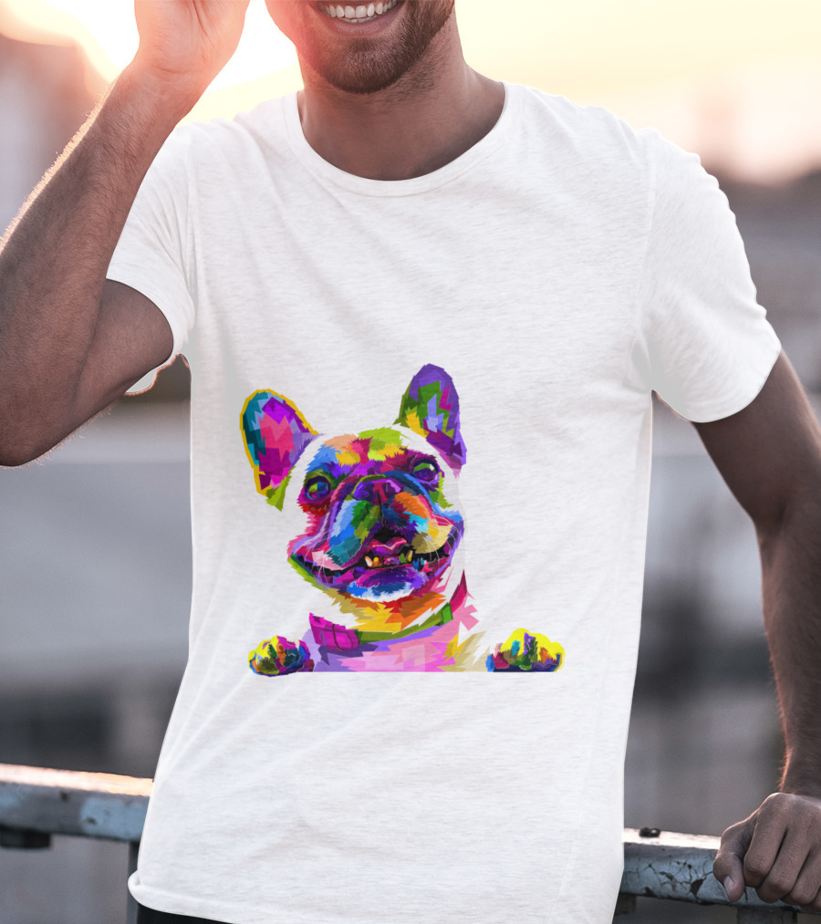 Colorful Dog Pop Art French Bulldog T-Shirt