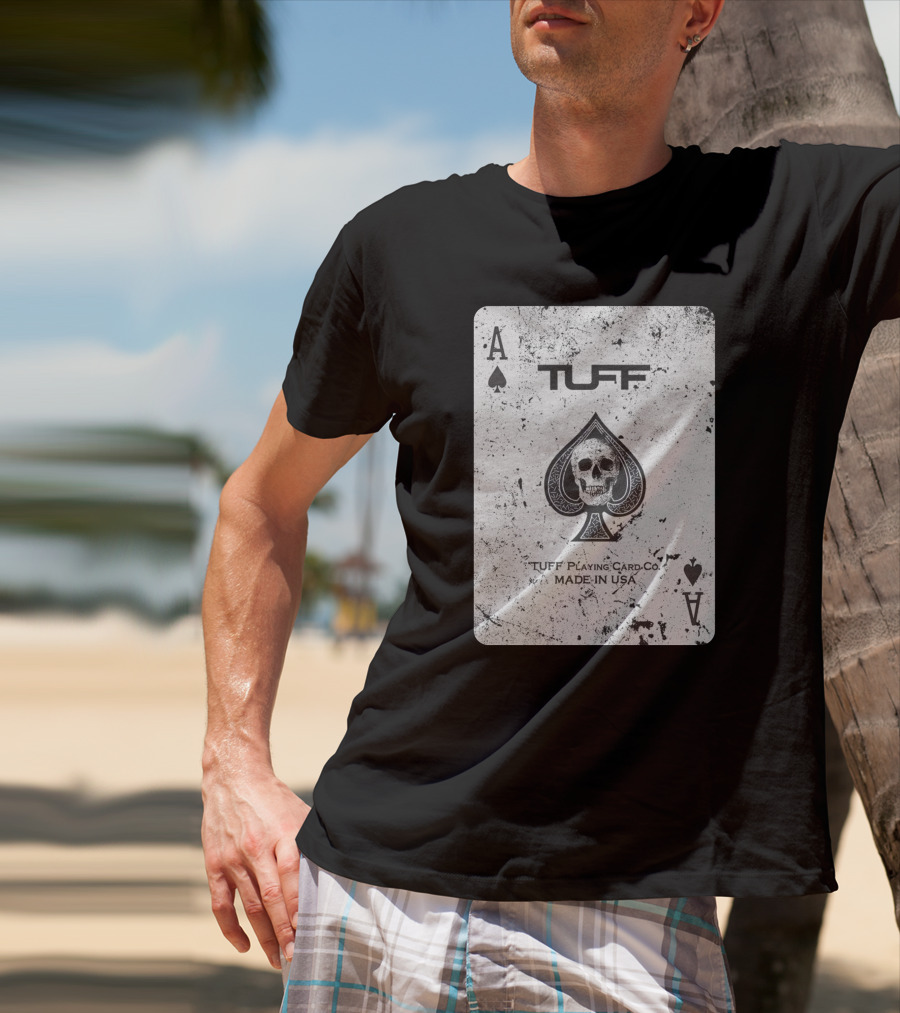 Ace Of Spades Skull Design Tuff Playing Card Co. Made In USA T-Shirt