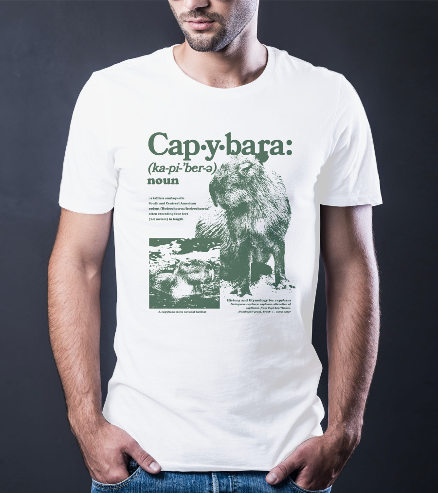 Capybara Definition Tallest Semiaquatic Rodent South Central America T-Shirt