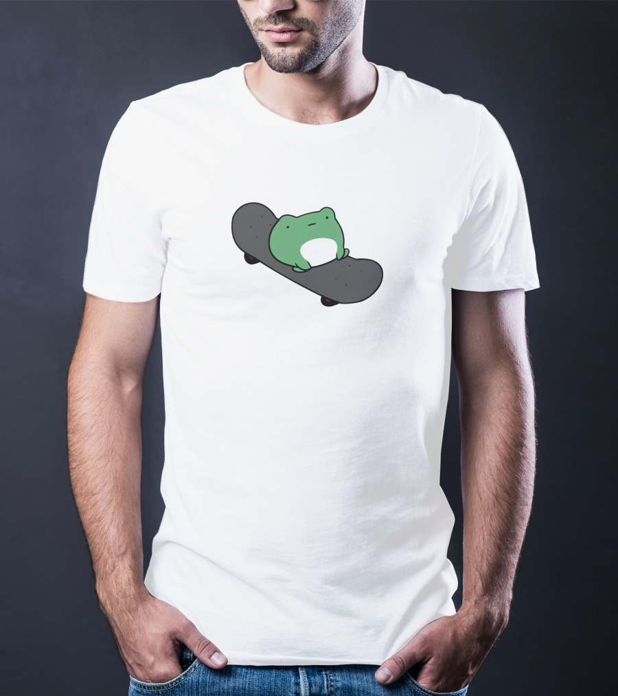 Skateboard Frog On Minimalist Deck T-Shirt