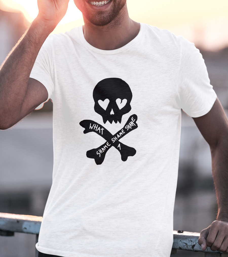 What A Shame Skull And Crossbones With Heart Eyes T-Shirt